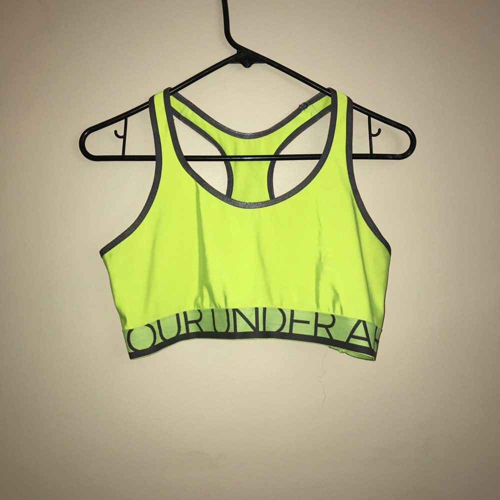 Under Armour neon yellow sport bra no size